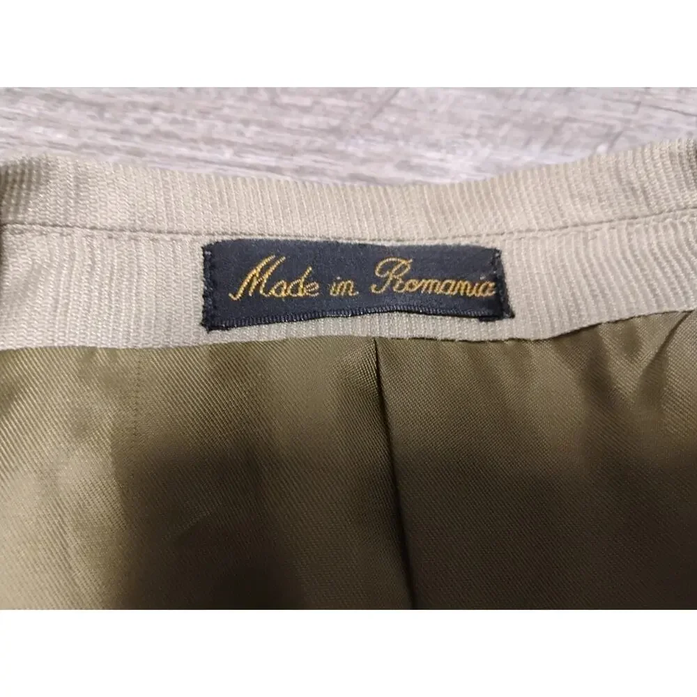 Double Breasted tan Men's suit 44L by Giorgio Sant Angelo polyester